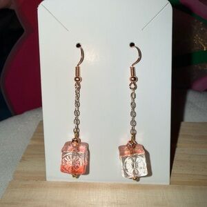 Elegant Two-Tone Cube Earrings